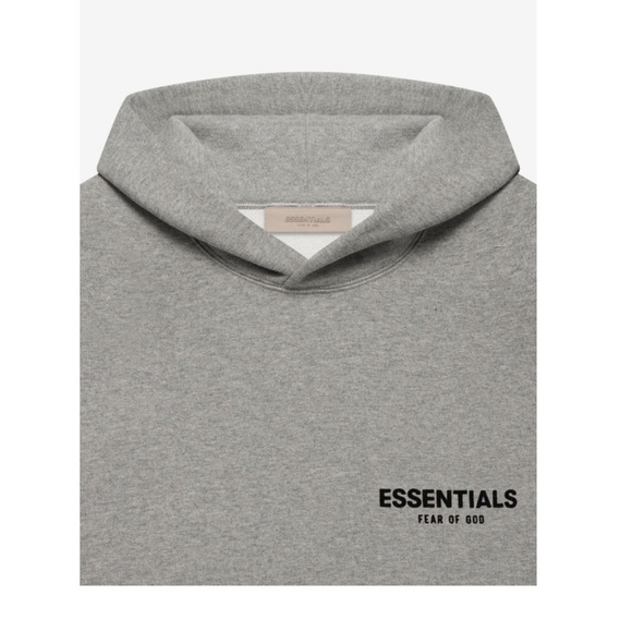 Fear of God Essentials  FOG Essentials Flocked Hoodie Dark Oatmeal - Picture 4 of 15